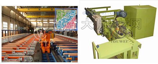偉成機器生產(chǎn)的鋁型材輸送線與自動鋁棒鋸切機