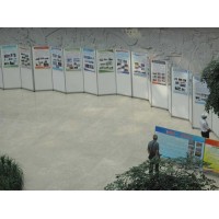銀色折疊書畫展板移動式海報架宣傳屏風折疊展板折疊展架